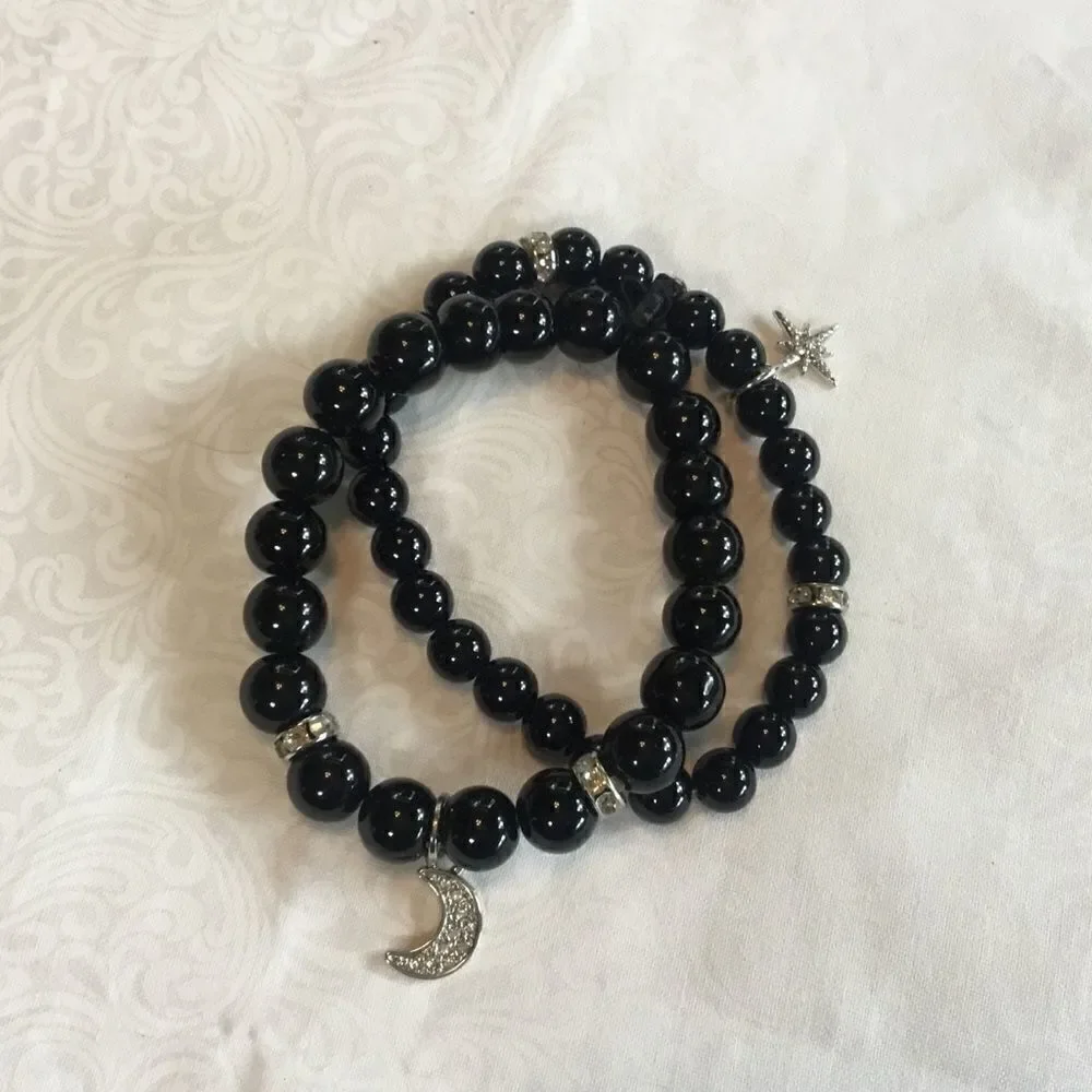Double Black Bead Bracelet